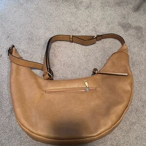Poppy & Peonies Tan Hobo Bag
